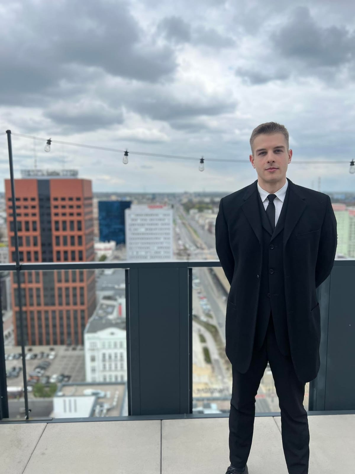 Jeremy on rooftop in Lodz